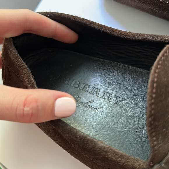 Men’s brown Burberry suede loafers - Picture 3 of 5
